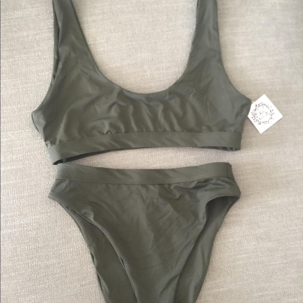 Olive high rise bikini